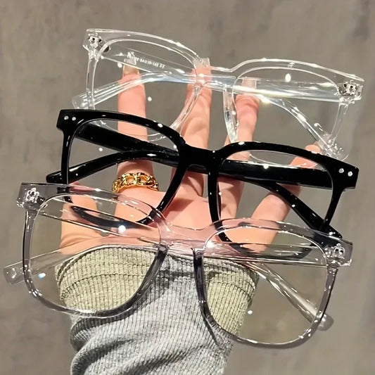 3pcs Unisex Square Frame Blue Light Blocking Glasses - Stylish Campus Look, Face-Flattering  Eyewear
